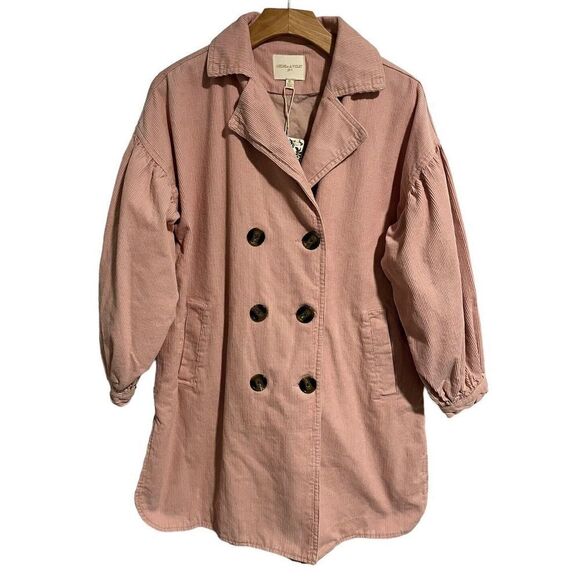 Chelsea And Violet Jacket Girls Pink CorduroyDouble Breasted Overcoat XL NEW